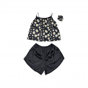 ست تاپ و شلوارک طرح گل 061