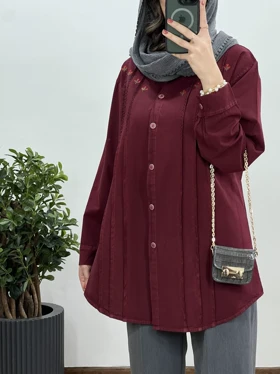 مانتو لینن گلدوزی رزانا 1 (ارسال رایگان)