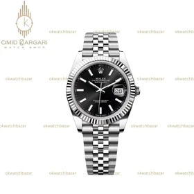 ساعت مچی رولکس سوئیسی سیلور بند جوبیلی صفحه مشکی Rolex Datejust