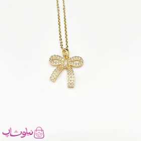 گردنبند زنانه استیل طرح پاپیون طلایی