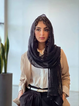 شال بهاره جیهان (مشکی)