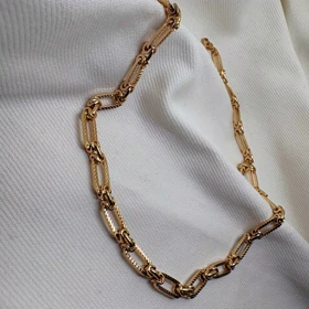 گردنبند زنجیری ژوپینگ زنانه طرح بیضی طلایی | مدل ترند و براق