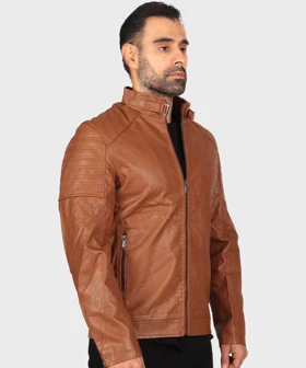 کت چرم مردانه ساده 8822