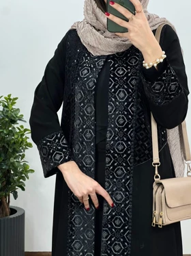 مانتو مجلسی سوزندوزی بلند بیدار