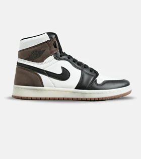 کفش کتانی مردانه و زنانه ساق‌دار مشکی سفید قهوه ای NIKE jordan 1
