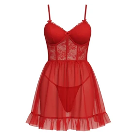 لباس خواب فنردار قرمز برند گلوریا کد 1206