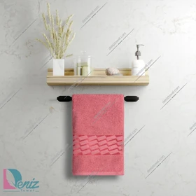 حوله دستی بزرگ طرح آرام رنگ کالباسی تیره