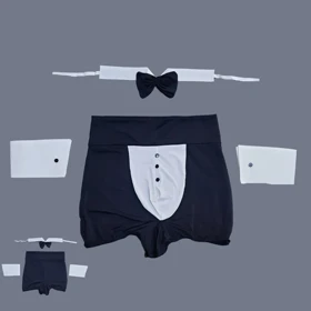 کاستوم مردانه 3 تکه با پاپیون برند مرسده کد 150