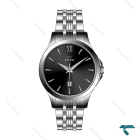 ساعت انزو زنانه کلاسیک EC-614ABL استیل سیلور صفحه مشکی Enzo-8089-L