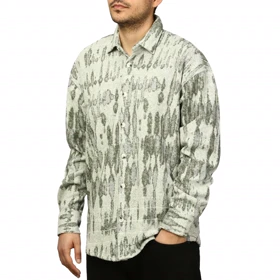 پیراهن آستین بلند طرح دار مردانه مدل 610315