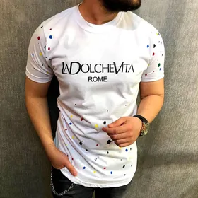 تیشرت پنبه آبرنگی رنگ سفید MOSCHINO