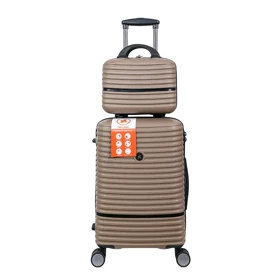 چمدان MR مدل MR-40353-B-SX سایز کوچک به همراه چمدان لوازم آرایشی (بژ)