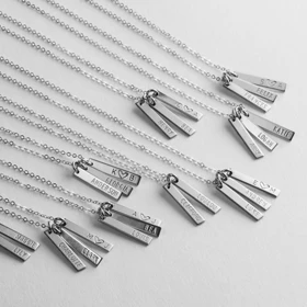 گردنبند نقره حکاکی "کالکشن من و تو" کد 0501