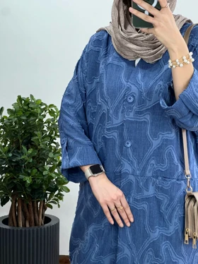 مانتو بلند جلو دکمه ژاکلین