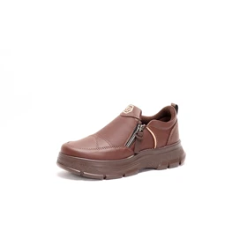 کفش اسپرت زنانه دوئل مدل زیپی (قهوه ای)