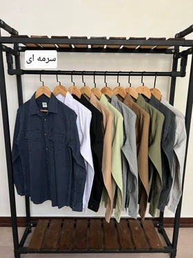 پیراهن آستین بلند کتان دوجیب 2484