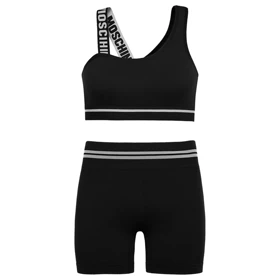ست نیم‌تنه و شلوارک ورزشی زنانه مدل سیملس پشت چین‌دار کد 5562-2333