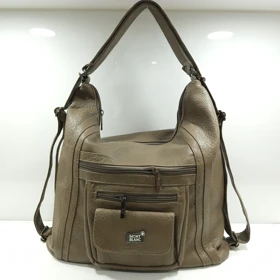 کیف شانه ای زنانه MONT BLANC با قابلیت کوله شدن شکلاتی