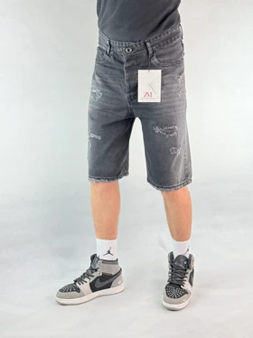 شلوارک مردانه ذغالی زاپ‌دار 115