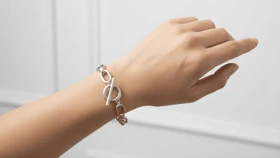 دستبند زنانه آبکاری نقره