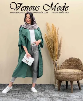مانتو یقه انگلیسی ژیله دار