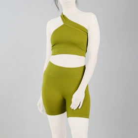 ست نیم‌تنه و کشاله بند ورزشی زنانه مدل 2061 زیتونی