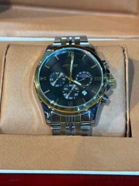 ساعت استیل طرح سیتیزن مردانه نقره ای طلایی