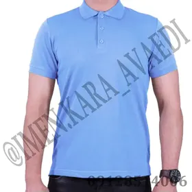 پولوشرت یقه دار دکمه‌ایی آبی روشن