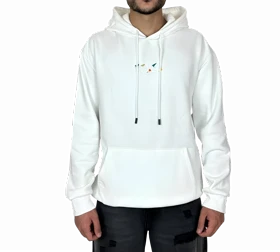 هودی سفید اورسایز گرافیکی SCKER - طرح چاپ پشت - مناسب استایل یونیسکس