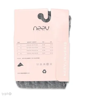 جوراب شلواری بافت برجسته Neev نیو کد 9105 طرح پیچک درشت ضخامت 200
