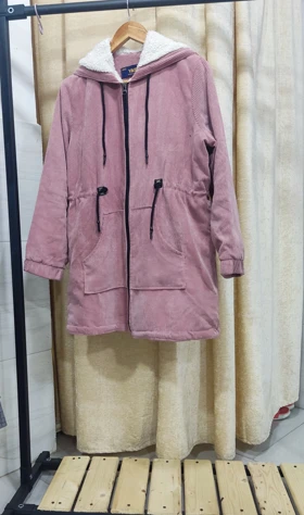 کاپشن زنانه مخمل کبریتی داخل پشم