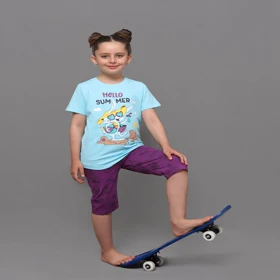 تیشرت شلوارک دخترانه جانا کد 3157