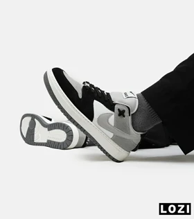 کفش کتانی مردانه طوسی مشکی سفید نایک NIKE SB