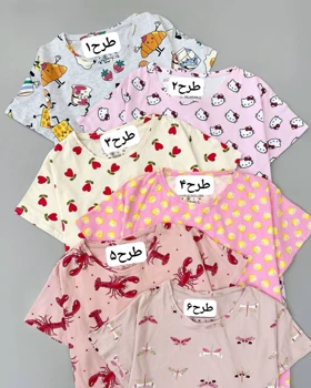 تیشرت نخ پنبه طرحدار کد 4975