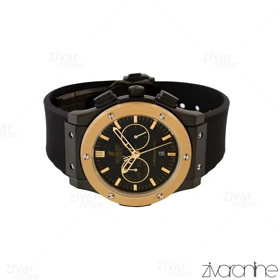 ساعت هابلوت مردانه کلاسیک فیوژن سه موتوره مشکی طلایی 104898