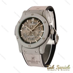 ساعت هابلوت مردانه طوسی صفحه اسکلتون Hublot-5216-G