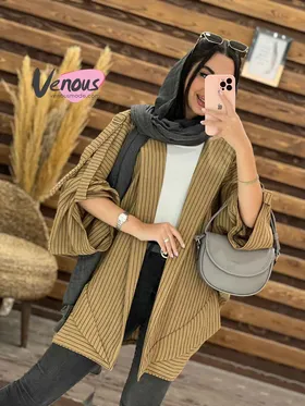 مانتو راه راه سرشونه سگک
