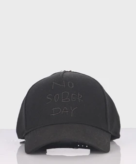 کلاه کپ مشکی کتان No Sober Day کد 2322