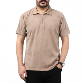 پولوشرت نیم زیپ کبریتی مردانه مدل 6511783