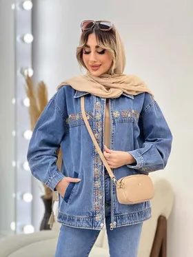 کت جین گلدوزی