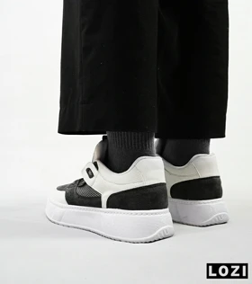 کفش کتانی مردانه سفید طوسی PULL & BEAR