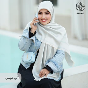 روسری ژاکارد رونا خطی (آبی - طوسی)