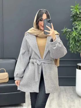 پالتو کمردار آستین پیله