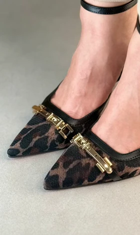 726 - پاشنه توری پلنگی 726