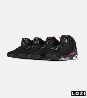 کفش کتانی ساق‌دار مردانه مشکی قرمز بنفش Nike air jordan 5 v02