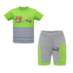 ست تیشرت آستین کوتاه و شلوارک راحتی پسرانه مدل PJ1202