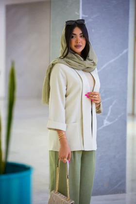 مانتو راه راه یقه شالی New