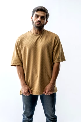 تیشرت باکسی ژاکارد مردانه