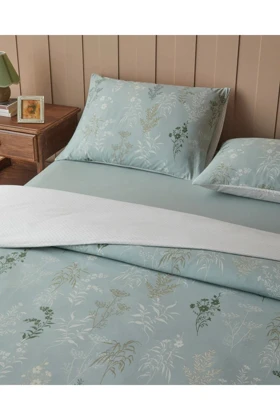 سرویس روتختی دو نفره English Home مدل Floral Hush پنبهای - سبز