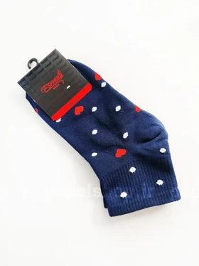 جوراب نیم ساق طرح نقطه و قلب